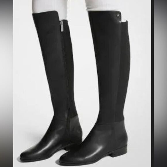 Michael Kors Bromley NWOT Flat Riding Boots Black Knee High Size 5 - Picture 1 of 9